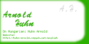 arnold huhn business card